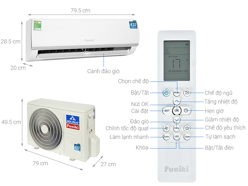 Điều Hòa Funiki 12000 BTU 1 Chiều HSC12TMU